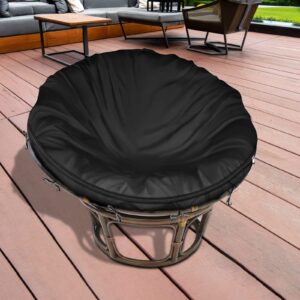 Iceberg Elf Outdoor Papasan Cushion Cover Only,(for 40in-50in Papasan Cushion Cover Waterproof) Black, Zipper Design for Easy Closure and Removal, Silky Smooth Fabric