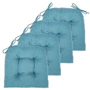 jampayang chair cushion, 4 pack chair cushions for dining chairs, chair pads and mat with ties for indoor kitchen seat and desk (4 count - 17 x 16 in, teal)
