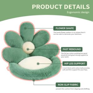 Ditucu Flower Shape Seat Cushion Comfy Kawaii Gaming Chair Cushions 19 inch Lazy Sofa Office Floor Pillow Pad Cute Stuff for Gamer Bedroom Decor Green