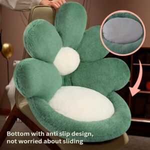 Ditucu Flower Shape Seat Cushion Comfy Kawaii Gaming Chair Cushions 19 inch Lazy Sofa Office Floor Pillow Pad Cute Stuff for Gamer Bedroom Decor Green