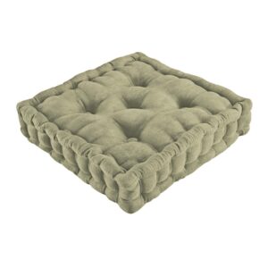 collections etc tufted padded boosted cushion and support - plush seating for chair with carrying handle, sage