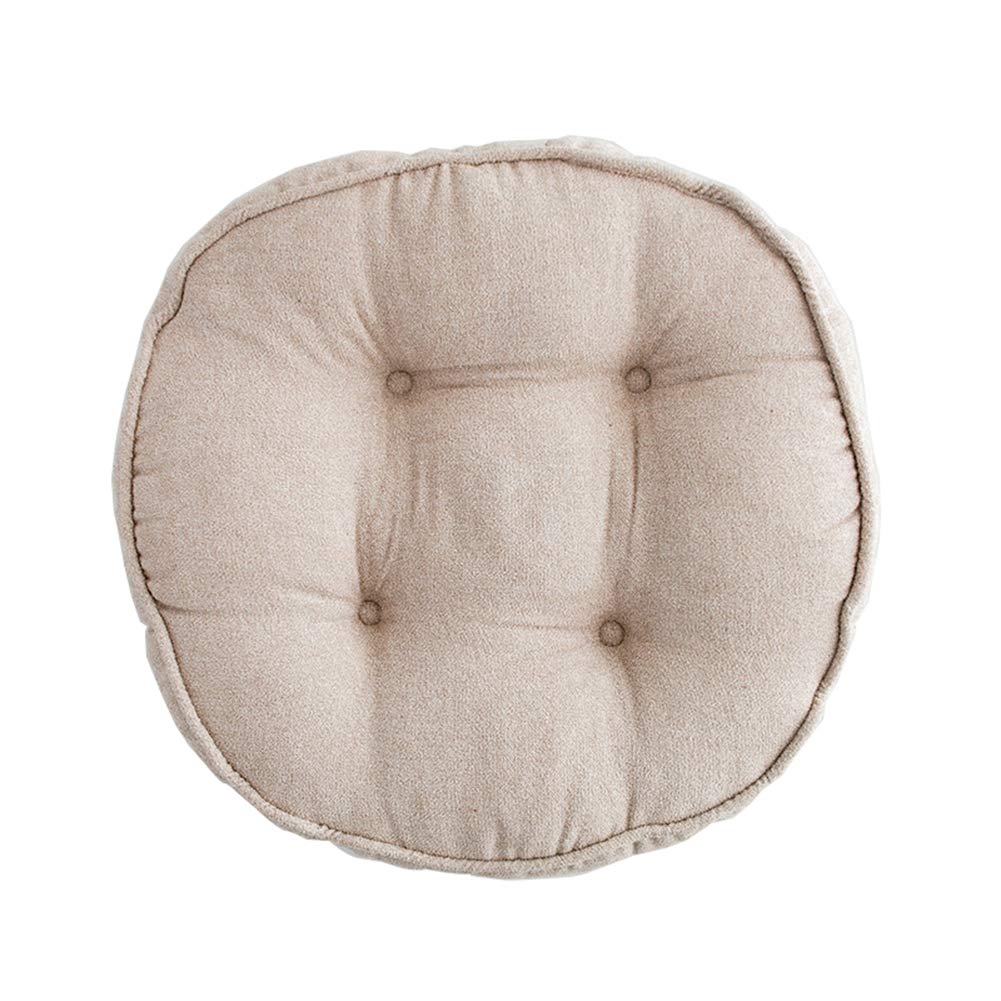 vctops Soft Chair Pads 18 inch Diameter Super Comfy Thicken Solid Color Round Seat Cushion for Kitchen Dining Room Office Chairs (Beige,18" x 18")