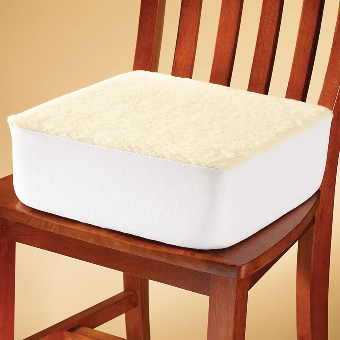 Extra Thick Foam Chair Cushion – Large Portable Chair Pad with Removable and Washable Beige Slip-on Cover – 5 Inches Thick for Added Pain and Pressure Relief