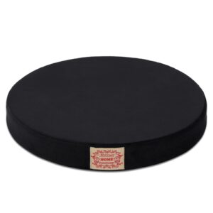 shinnwa chair pad,round memory foam seat cushion lumbar support pillow for chair black 16"