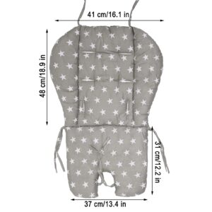 Lomgwumy High Chair Pad,high Chair Cover/seat Cushion, Light and Breathable, Soft and Comfortable, Cute Pattern, Suitable for Most High Chairs, Baby Dining Chairs (Gray Small Stars Pattern)