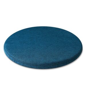 detachable cushion, round memory foam chair pad, non-slip design soft breathable comfortable seat cushion, suitable for living room, dining room, office,with zipper, washable -14x14inch- dark blue