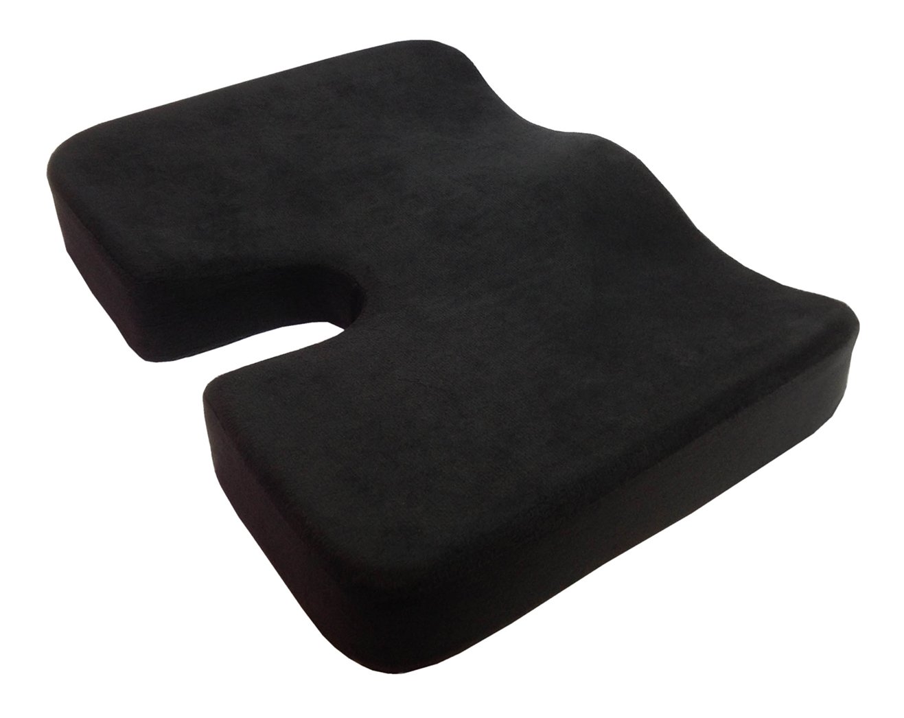 Kieba Coccyx Seat Cushion, Large Orthopedic Tailbone Pillow. Ultra Premium 100% Memory Foam Seat Cushion for Sciatica, Back, and Tailbone Pain (Black)