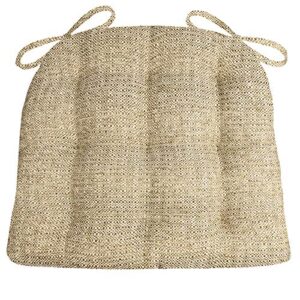 barnett home decor brisbane camel tweed upholstery chair pads with ties - latex foam fill, reversible - made in usa (tan/xl)