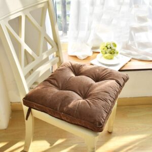 nathime soft patio outdoor corduroy chair pad with ties home decor indoor dining chairs cushion 18"×18"×3.6" brown 1pc