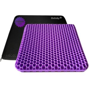 large gel seat cushion, double layer egg gel cushion for car seat office wheelchair chair, breathable chair pads help in relieving pressure pain (extra large, violet)