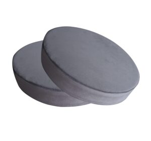 frabury 2 pack round plush velvet seat cushions office kitchen dining chair cushions pads 14x2 inch (light gray)