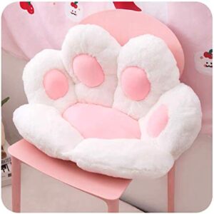 cute seat cushion cat paw shape lazy sofa, bear's paw office chair cushion,office cozy warm seat pillow,plush sofa cushion home decoration, skin-friendly floor mat specially designed for home white