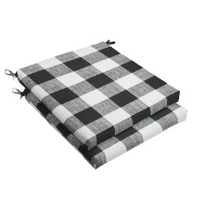 sorra home plaid square chair seat cushions set, set of 2, 19 in w x 19 in d, anderson matte 2 count