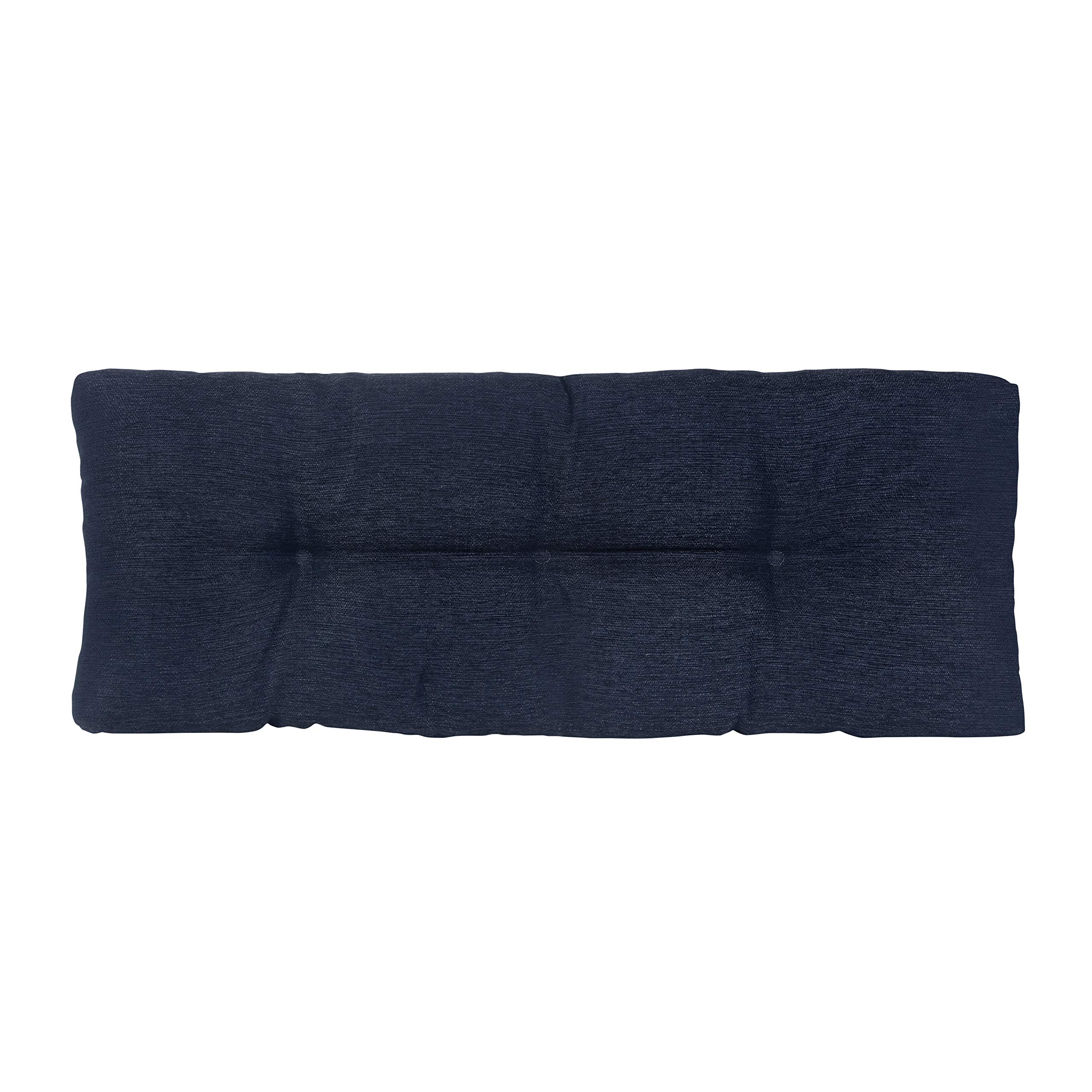 Klear Vu The Gripper Omega Non-Slip Tufted Bench Cushion for Indoor Furniture, Entryway Storage, Bay Window, Corner Nook or Piano Seat, 43 Inches, 03 Indigo
