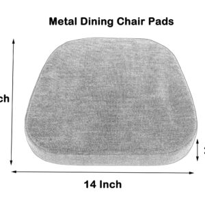 Loveboat Metal Chair Cushions, 14x14 Inches Metal Dining Chair Pads with Ties for Tolix Style Metal Chairs 2 Pack Navy