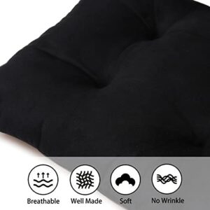 Cute Chair Cushion Comfy Kawaii Seat Cushion Back Support Cushion with Ties Thickened Desk Chair Pads Cartoon Waist Pillow Cushion Decor for Car Office Patio Wheelchair - Black cat