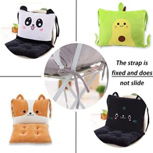 Cute Chair Cushion Comfy Kawaii Seat Cushion Back Support Cushion with Ties Thickened Desk Chair Pads Cartoon Waist Pillow Cushion Decor for Car Office Patio Wheelchair - Black cat