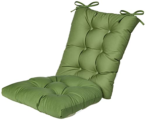 The Gripper Twill Jumbo XL Non-Slip Rocking Chair Cushion Set with Thick Padding, Includes Seat Pad & Back Pillow with Ties for Indoor Living Room Rocker, 17x17 Inches, 2 Piece Set, Green