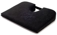 tush cush seat cushion - small home office car compu computer ergonomic orthopedic chair cushion - black velour fabric