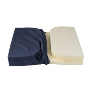 DMI Dual Cut Foam Coccyx Seat Cushion, Supportive Firm Foam Chair Cushion, Wheelchair Cushion, Computer Chair Cushion, Floor Cushion, 16 x 18 x 3 Inches, Navy