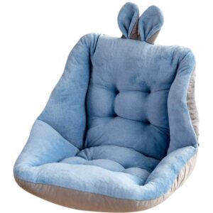 wuyu chair cushion seat cushion for office backrest chair plush desk seat velvet relax lazy buttocks (light blue,four-hole, 45x45cm)