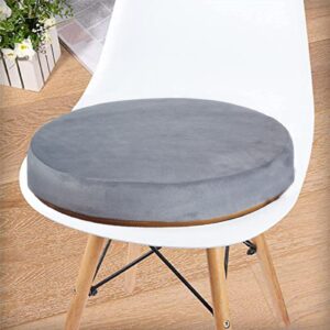big hippo chair pads round memory foam seat cushion non slip rubber back thicken seat cushion soft chair cushion for home office gray (16" x 16")