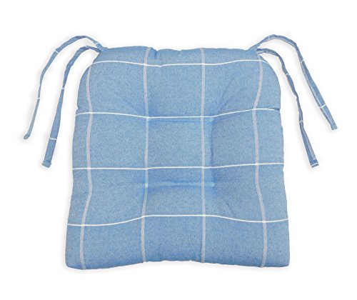 Arlee Highland Set of 2 Chair Pad, 2 Count (Pack of 1), Blue