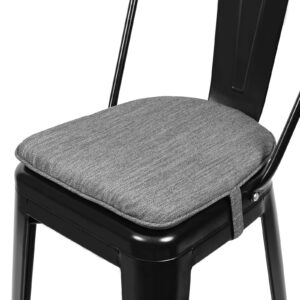 baibu super soft metal dining chair pads bar stool cushion with ties for metal chairs or bar stools - one cushion only (grey, 14x14x1.5in)