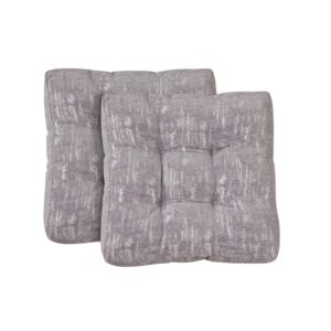 sleepman chair pad seat cushion, outdoor/indoor, non-skid backing, durable fabric, comfort and softness, home decor floor tufted cushion pet pad, washable, 15.7 x 15.7 inches (grey, set of 2)
