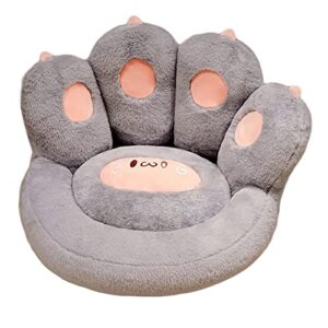 ditucu cat paw cushion lazy sofa office gaming chair 20 inch comfy kawaii plush bear paw warm floor pillow cute seat pad for bedroom decor grey