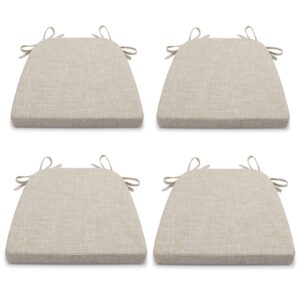 shinnwa dining chair cushions set of 4 u shaped kitchen seat cushions for chairs non slip high density foam padded chair pads with ties beige