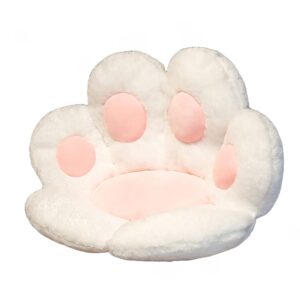 cartoon bear paw cat claw cushion, half-surround cushion, lazy one-piece sofa, office seat, student cushion (polar white, 60cm*70cm)