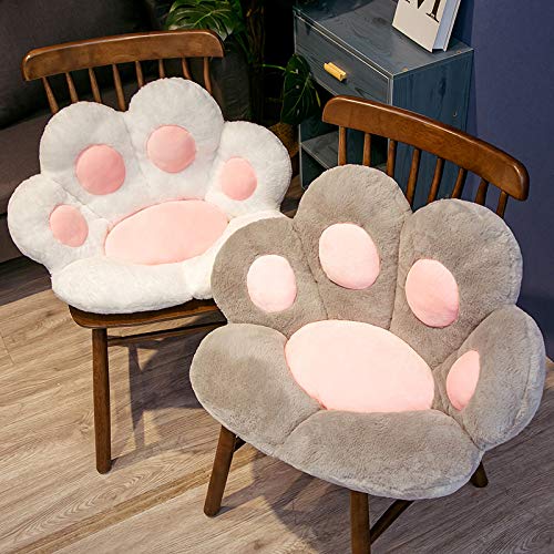 Cartoon Bear paw cat Claw Cushion, Half-Surround Cushion, Lazy one-Piece Sofa, Office seat, Student Cushion (Polar White, 60cm*70cm)