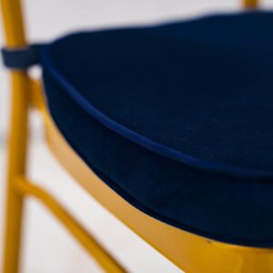 Efavormart 2" Thick Navy Blue Chair Pad Skid Proof Backing Seat Cushion with Premium Velvet Fabric