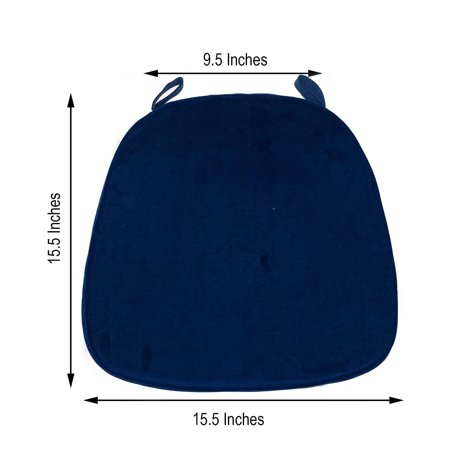 Efavormart 2" Thick Navy Blue Chair Pad Skid Proof Backing Seat Cushion with Premium Velvet Fabric