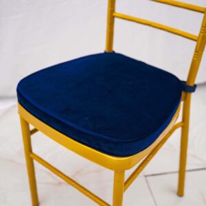 Efavormart 2" Thick Navy Blue Chair Pad Skid Proof Backing Seat Cushion with Premium Velvet Fabric