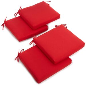 blazing needles, l.p. indoor twill chair cushion, 4 count (pack of 1), red