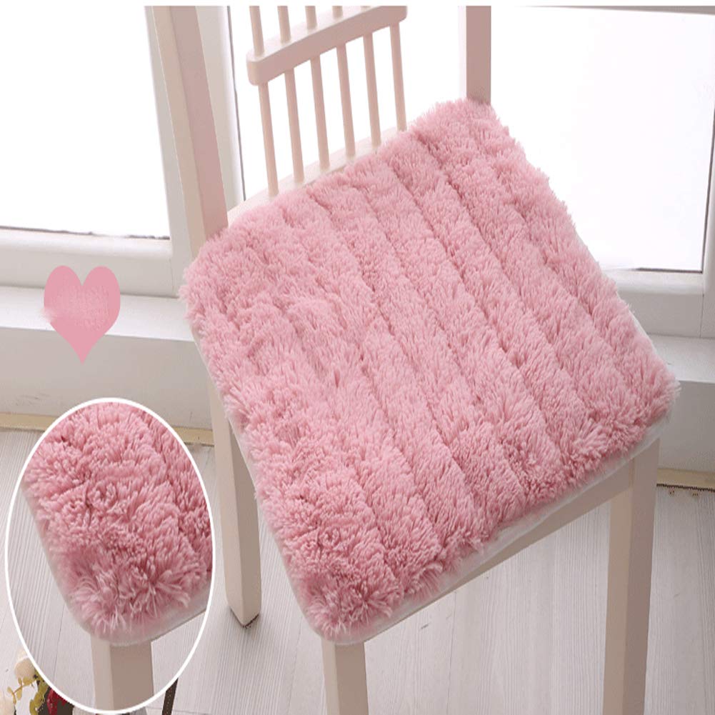 Soft Plush Chair Pads with Ties Winter Indoor Warmth Square Chair Covering Nonslip Comfort Dining Seat Pads Stool Mat Cover Decoration for Home Patio Kitchen Office Dorm