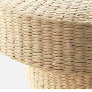 Layboo Handcrafted Eco-Friendly Breathable Padded Knitted Straw Flat Seat Cushion/Straw futon Cushion (Round 45cm(17.72 in))