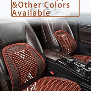 INCH EMPIRE Summer Cool Natural Maple Beads 678pcs Car Seat Cover Office Home Chair Square Pad Breathable Cushion(Light Brown)
