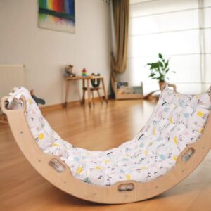 Kidodido Cushion for Climbing Arch | Pillow for Montessori Rocker | Montessori Rocker Cushion Set | Climbing Arch Pillow | Premium Quality Climbing Set Cushion (Flamingo)