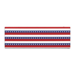 Ambesonne 4th of July Bench Cushion, Stars and Stripes Pattern American Flag Inspired Patriotic Theme, Standard Size Foam Pad with Decorative Fabric Cover, 45" x 15" x 2", White Blue