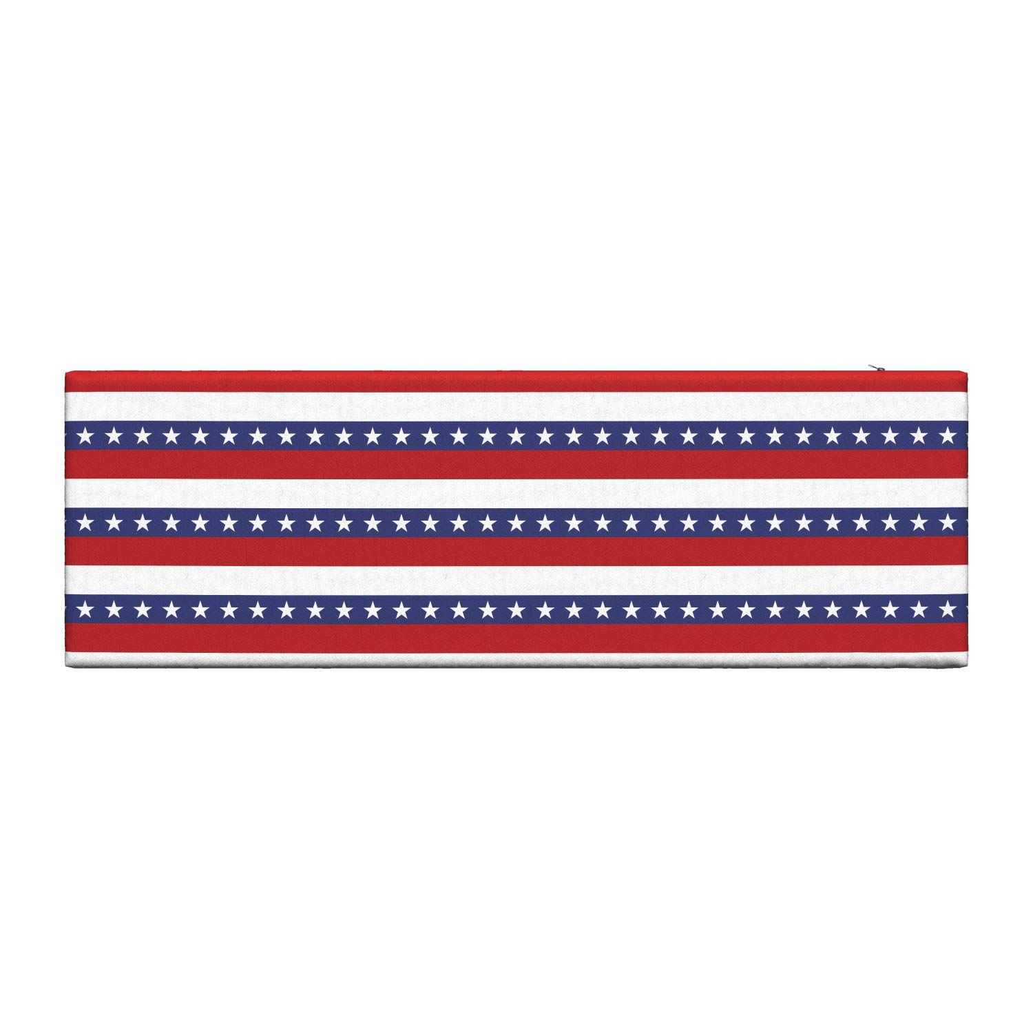 Ambesonne 4th of July Bench Cushion, Stars and Stripes Pattern American Flag Inspired Patriotic Theme, Standard Size Foam Pad with Decorative Fabric Cover, 45" x 15" x 2", White Blue