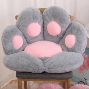 teruipe cat paw cushion plush home office chair cushion bear paw cute lazy sofa warm floor seat pad perfect for holiday gray