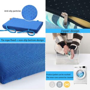 Zhi Jin Soft Rectangle Chair Cushion Memory Foam Mesh Seat Pads Cushions with Ties for Home School Office Gray