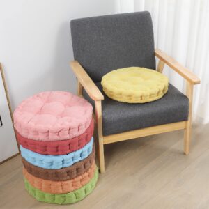 HomeMiYN Round Seat Cushions, EPE Foam Filled Indoor Chair Pad Cushions for Home, Office, Dining, Kitchen (Small (Pack of 2), Pink)