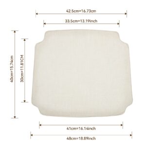 Polynices Wishbone Chair Cushion,Linen Fabric Chair Pads Suitable for Y Chair and Tatami (Beige)