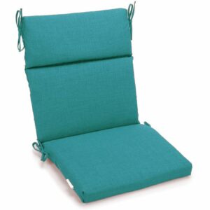 blazing needles indoor/outdoor seat/back chair cushion, 18" x 38", aqua blue