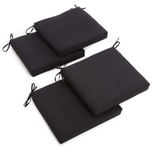 blazing needles indoor twill chair cushion, 4 count (pack of 1), black