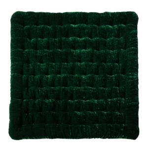 vctops Luxury Velvet Square Chair Pad Soft and Comfy Chair Cushion Tufted Indoor Seat Cushion Pillow Tatami (Dark Green,17"x17")